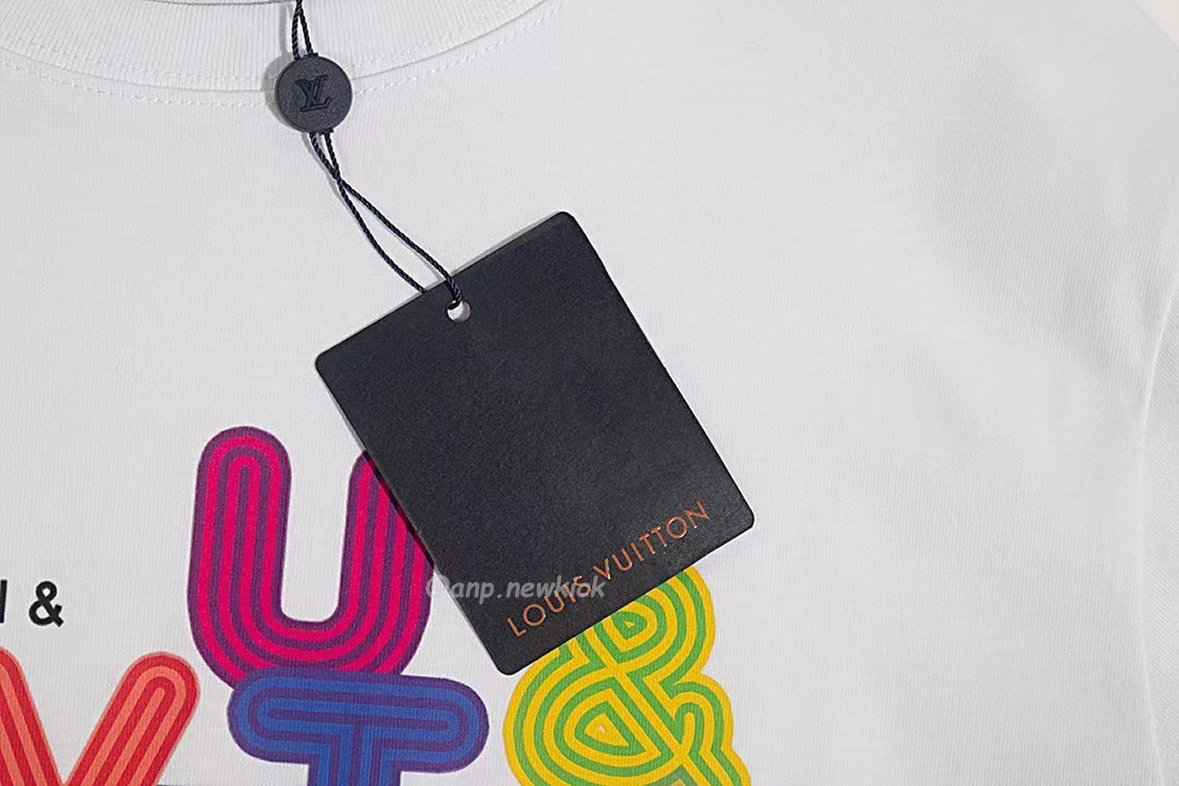 Louis Vuitton Colorful Letter Printed Short Sleeves T Shirt (5) - newkick.cc